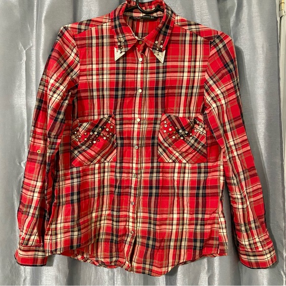 ZARA plaid studded shirt - Picture 1 of 3
